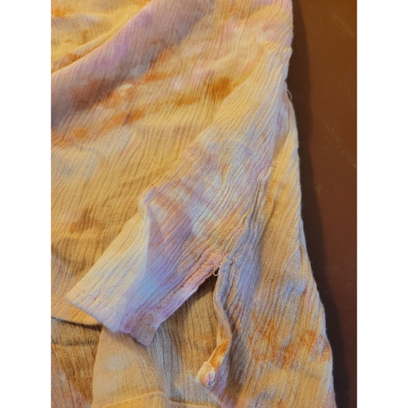 Maurices Peach Pink Tie Dye BOHO Prairie 3/4 Sleeve Peasant Top Women's Size 2X - Picture 8 of 11